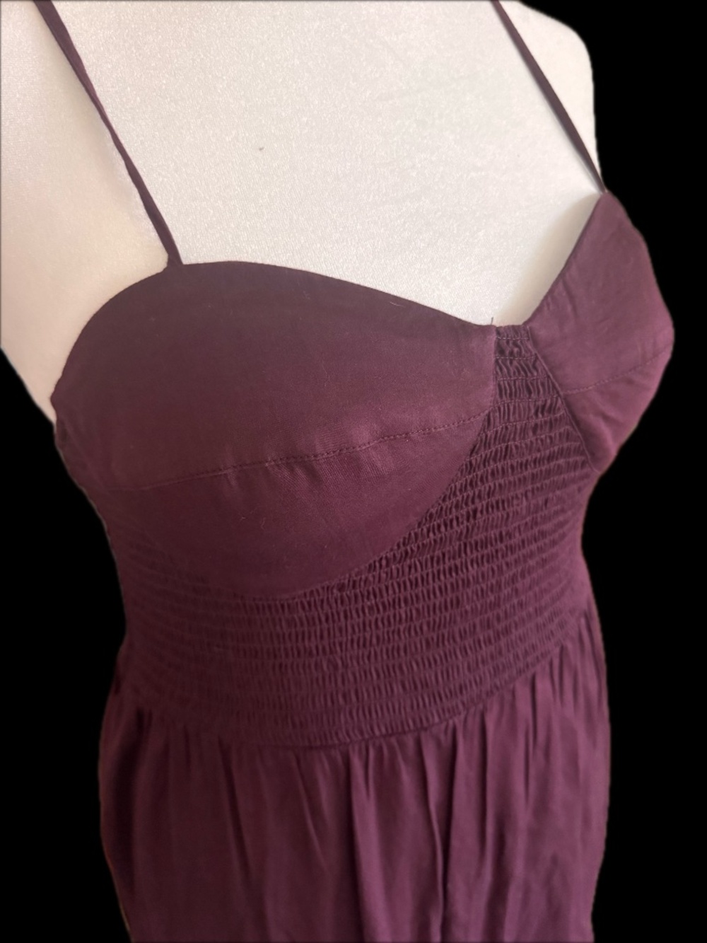 Gap Plum Smocked Midi Dress | Spaghetti Strap | Size L